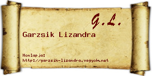 Garzsik Lizandra névjegykártya